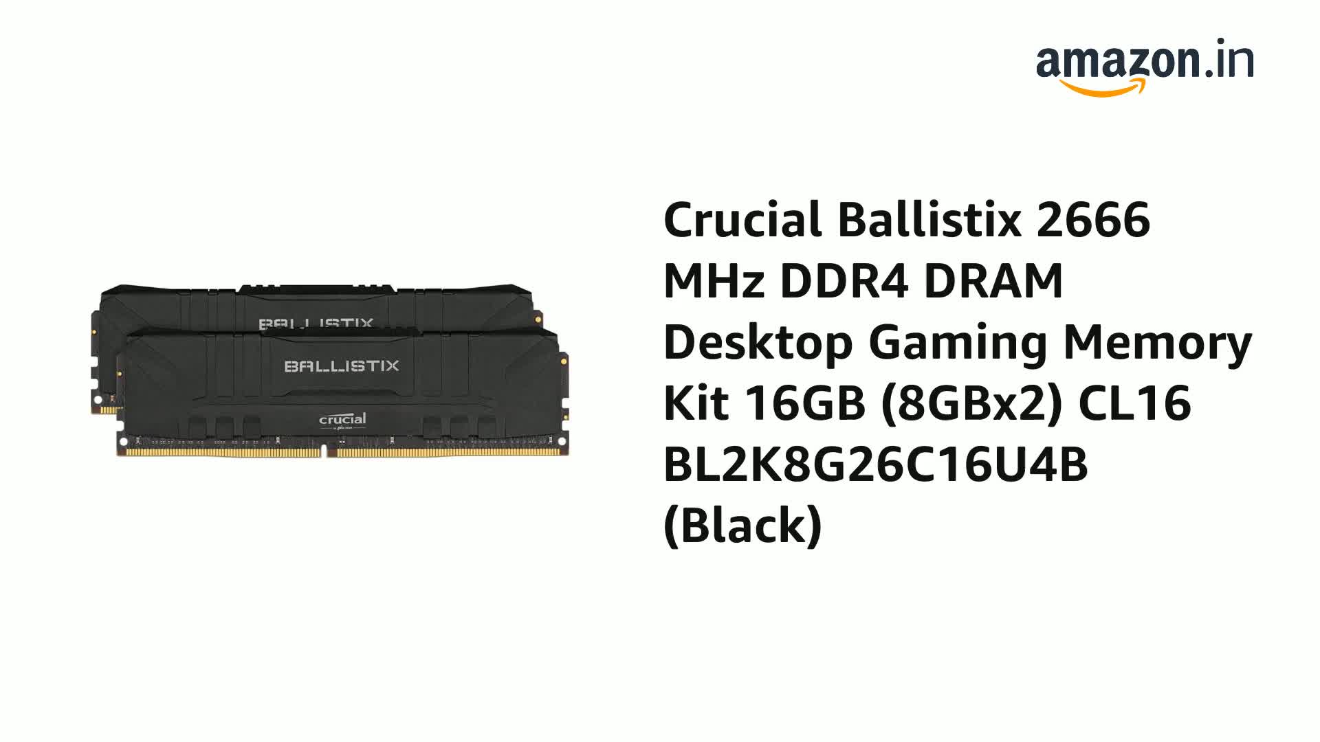 BALLISTIX 2666MHz 16G 2枚セット BLS2K8G4D26BFSTK | Ballistix ゲーミングモデル DDR4-2666